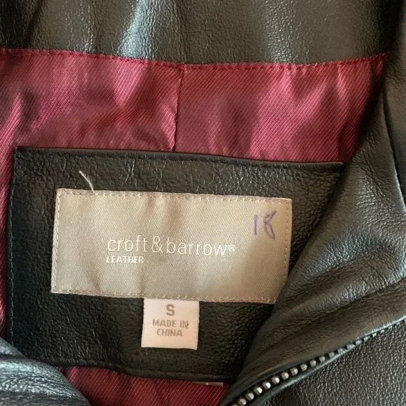 Croft & Barrow Black Leather Jacket - Picture 2 of 4